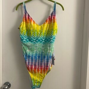 Bleu Rod Beattie Multicolor Tie-Dye One Piece Swimsuit